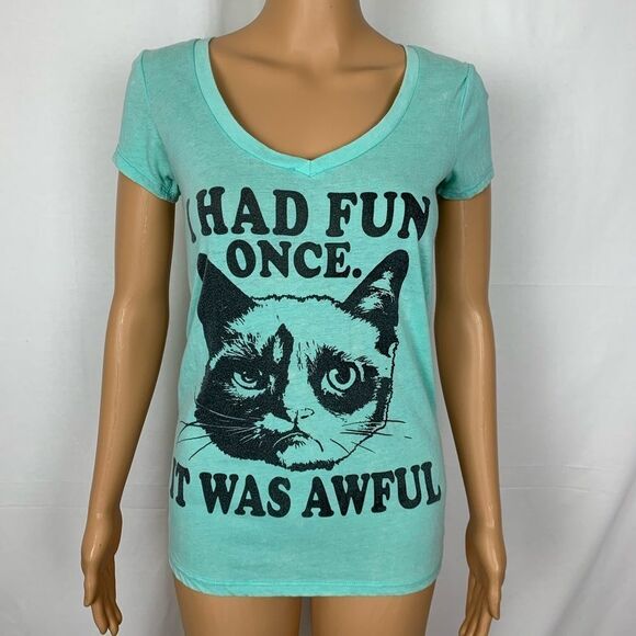 Grumpy Cat I Had Fun Once It Was Awful T Shirt Sm - Picture 2 of 6
